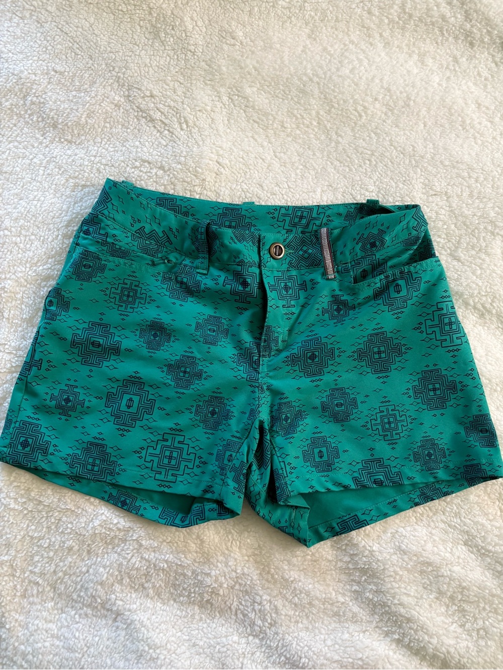 Teal Patterned Women's Bermuda Shorts